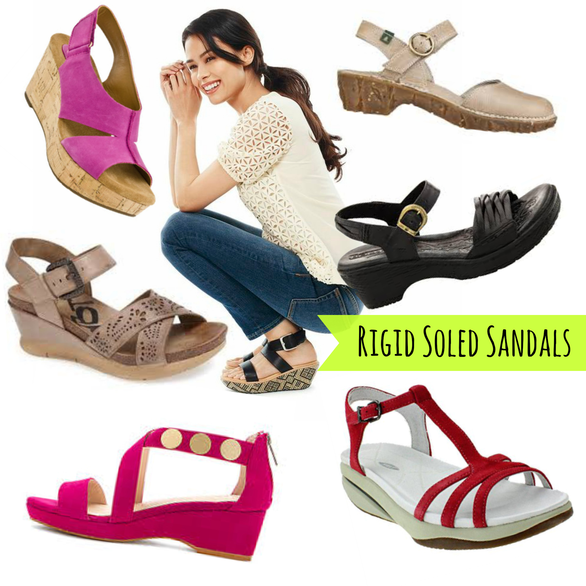 Stiff sole sandals clearance