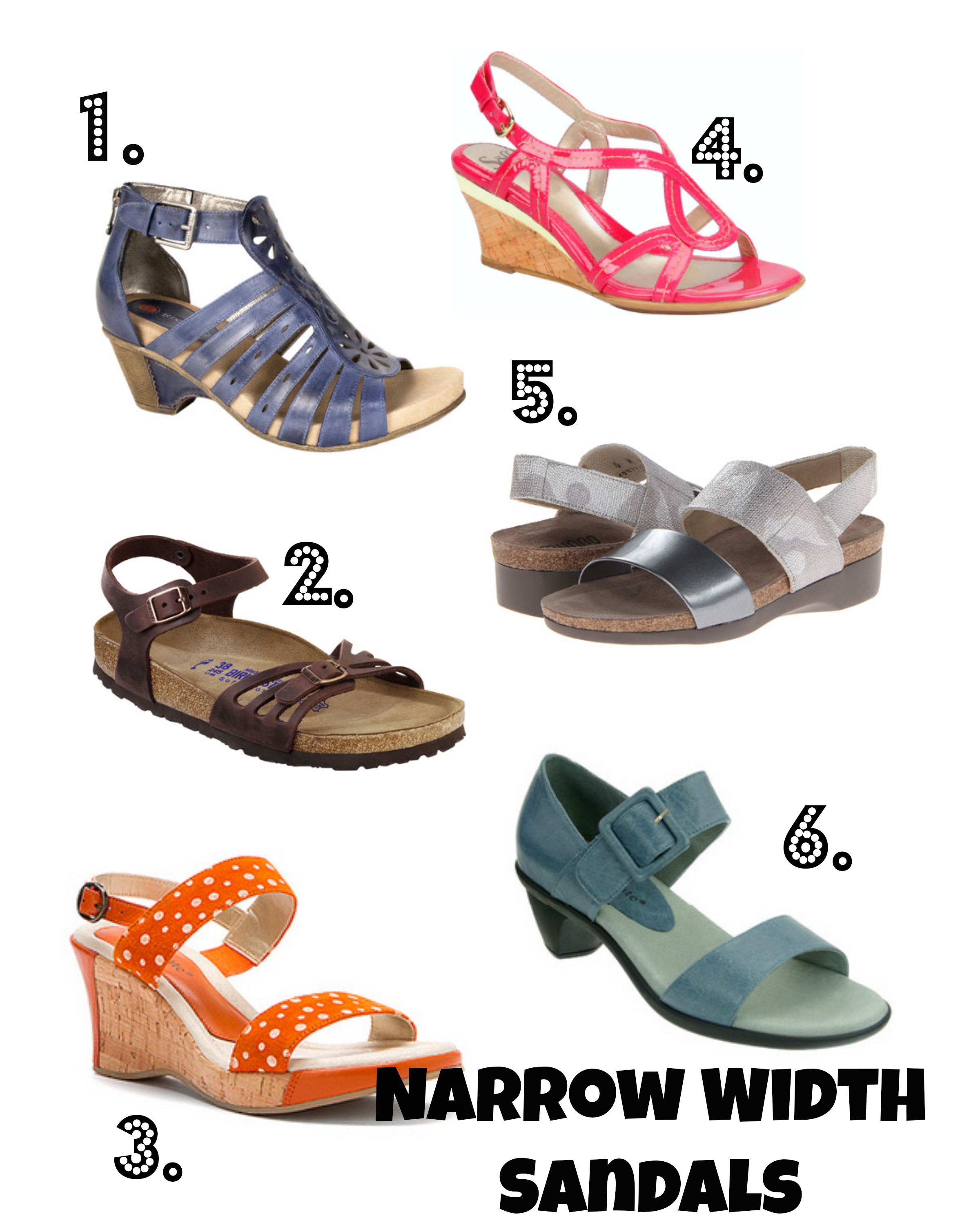 narrow walking sandals