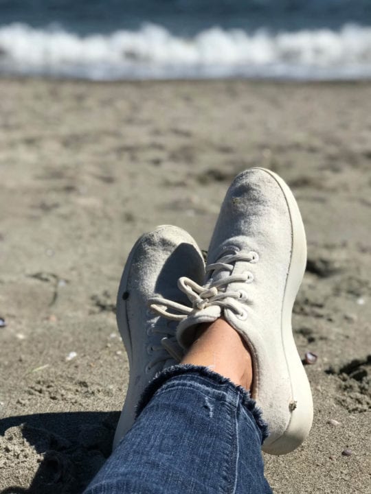 Allbirds at the beach